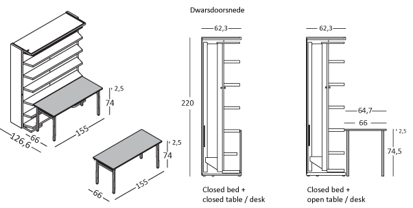 Opklapbed LGM BOOK BedHabits 5